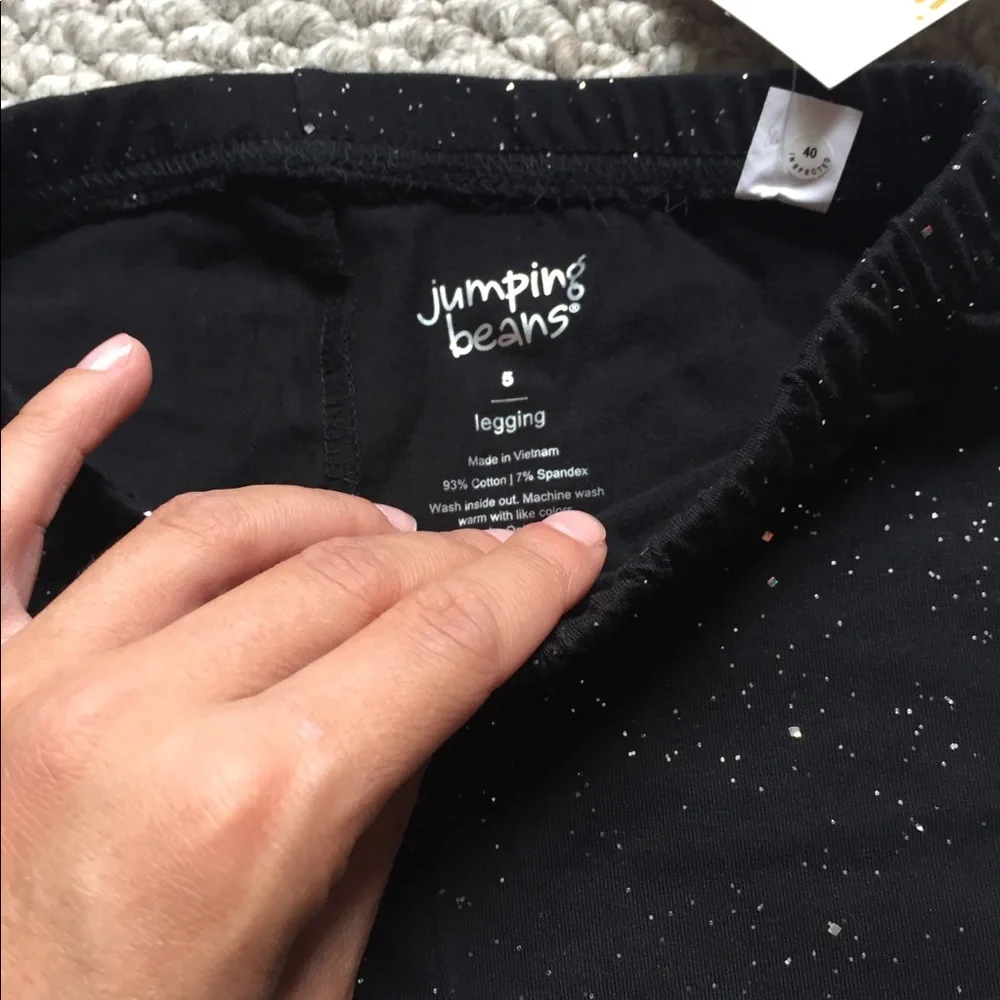Girls Black Leggings With Sparkles Size‎ 5